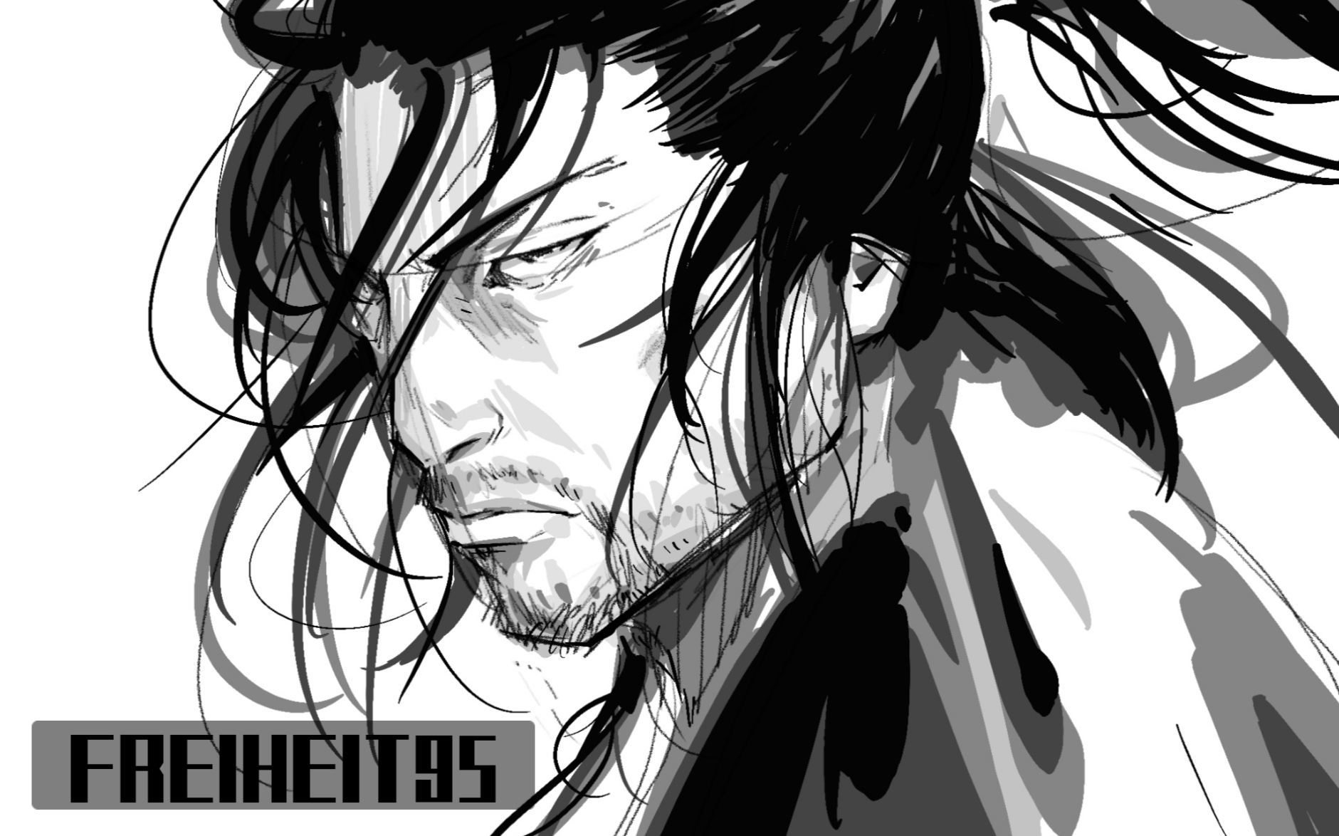 【绘画练习】-浪客行-宫本武藏临摹速涂过程分享_哔哩哔哩 (゜-゜)つ