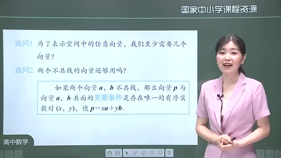 高二数学选择性必修第一册 人教A版 高中数学必选一数学 高二数学上册数学必修1数学选修1选择性必修一1.2.1 空间向量基本定理(1)哔哩哔哩bilibili