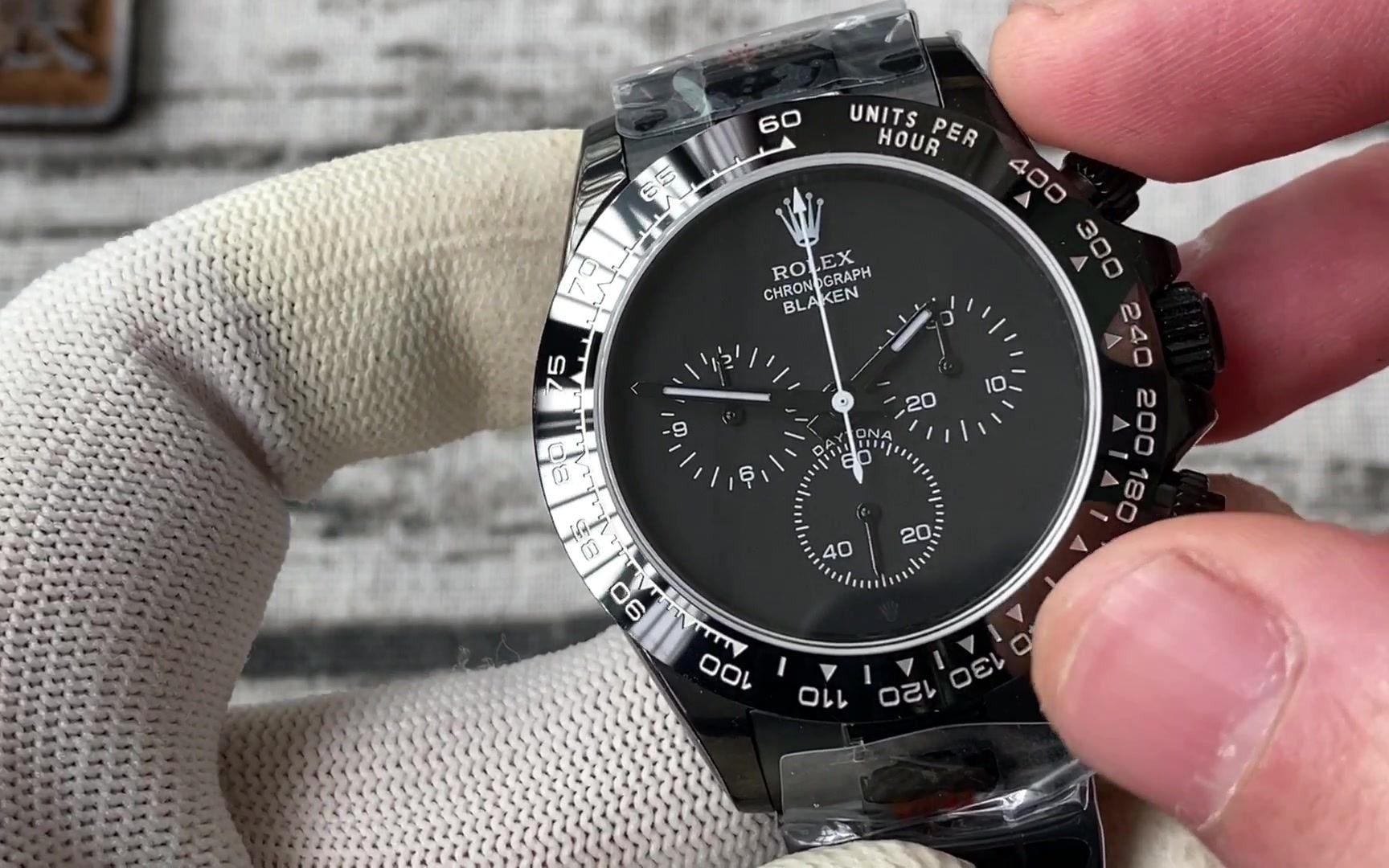 大c论表:blaken镀黑劳力士迪通拿,采用7750机芯的黑武士