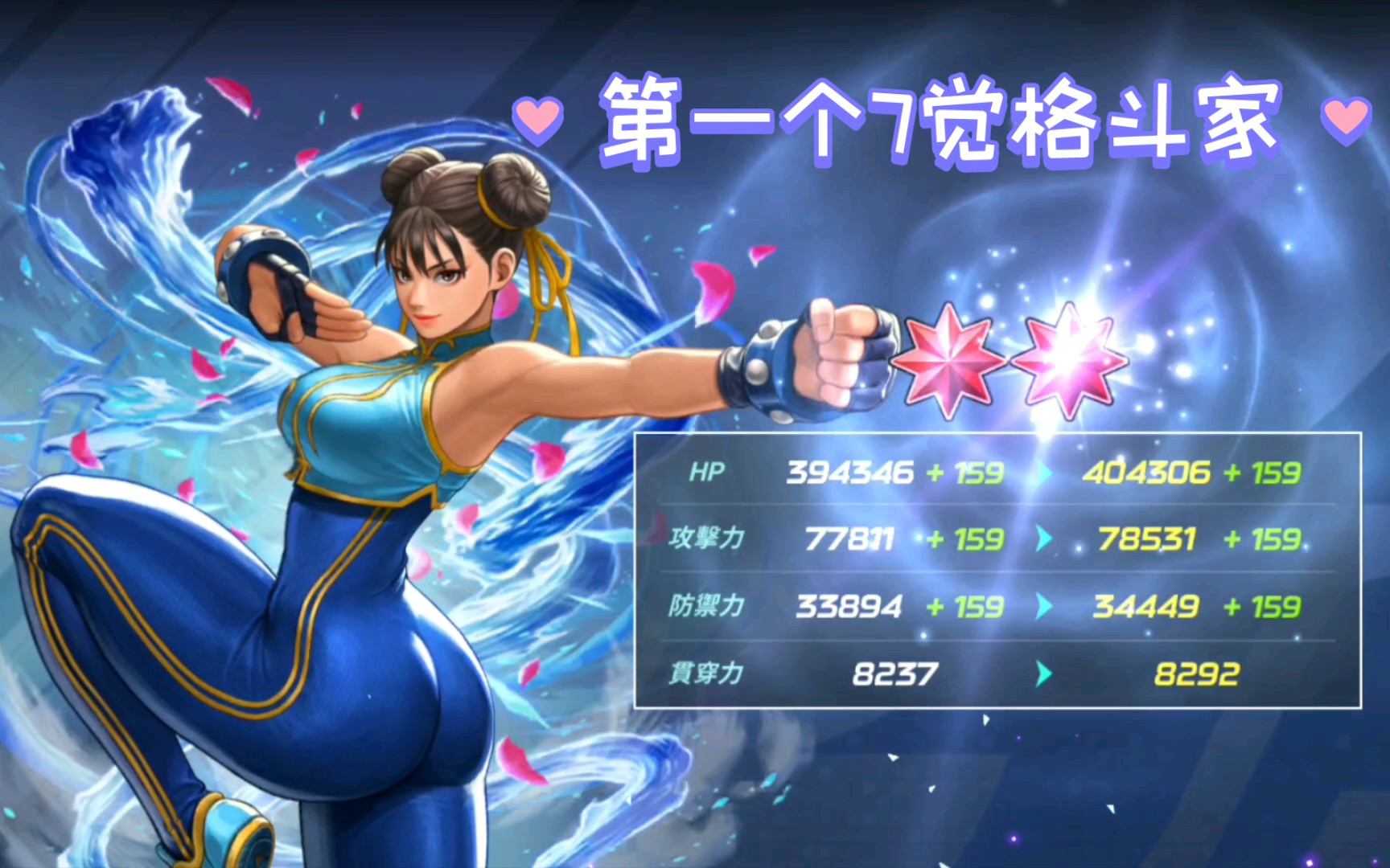 手游拳皇全明星我的第一个七觉格斗家春丽怀旧