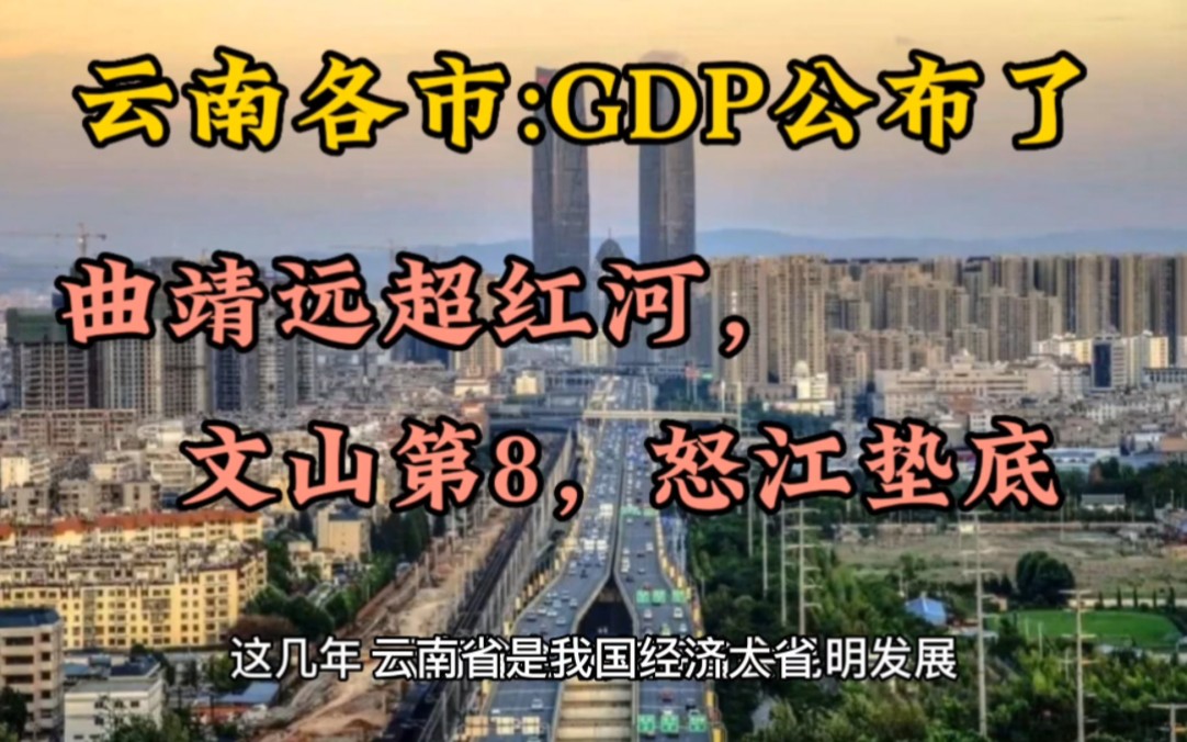 云南省各市GDP:曲靖远超红河州,文山州第8,怒江州最后一位哔哩哔哩bilibili