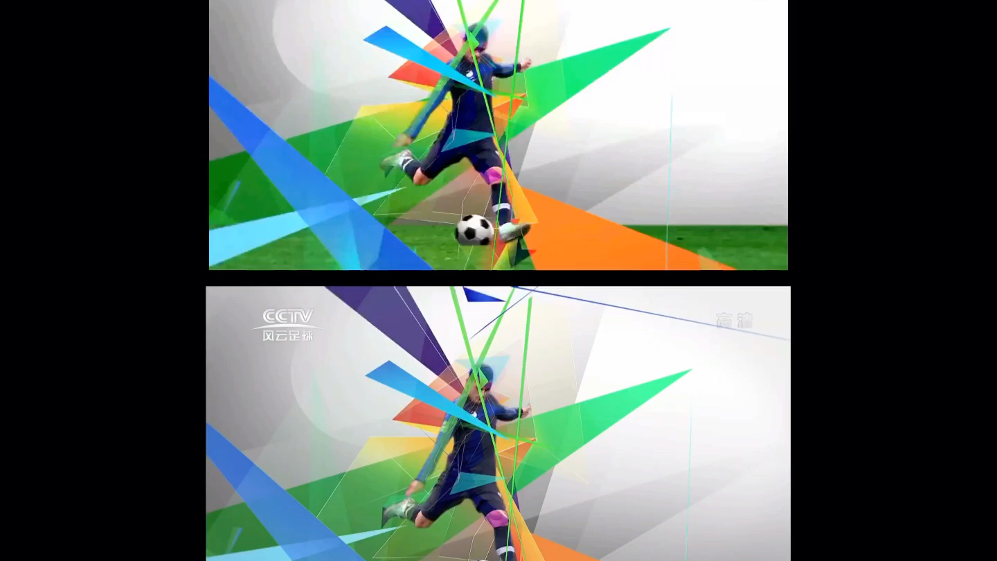 央视体育现在的包装中的风云足球频道id对比