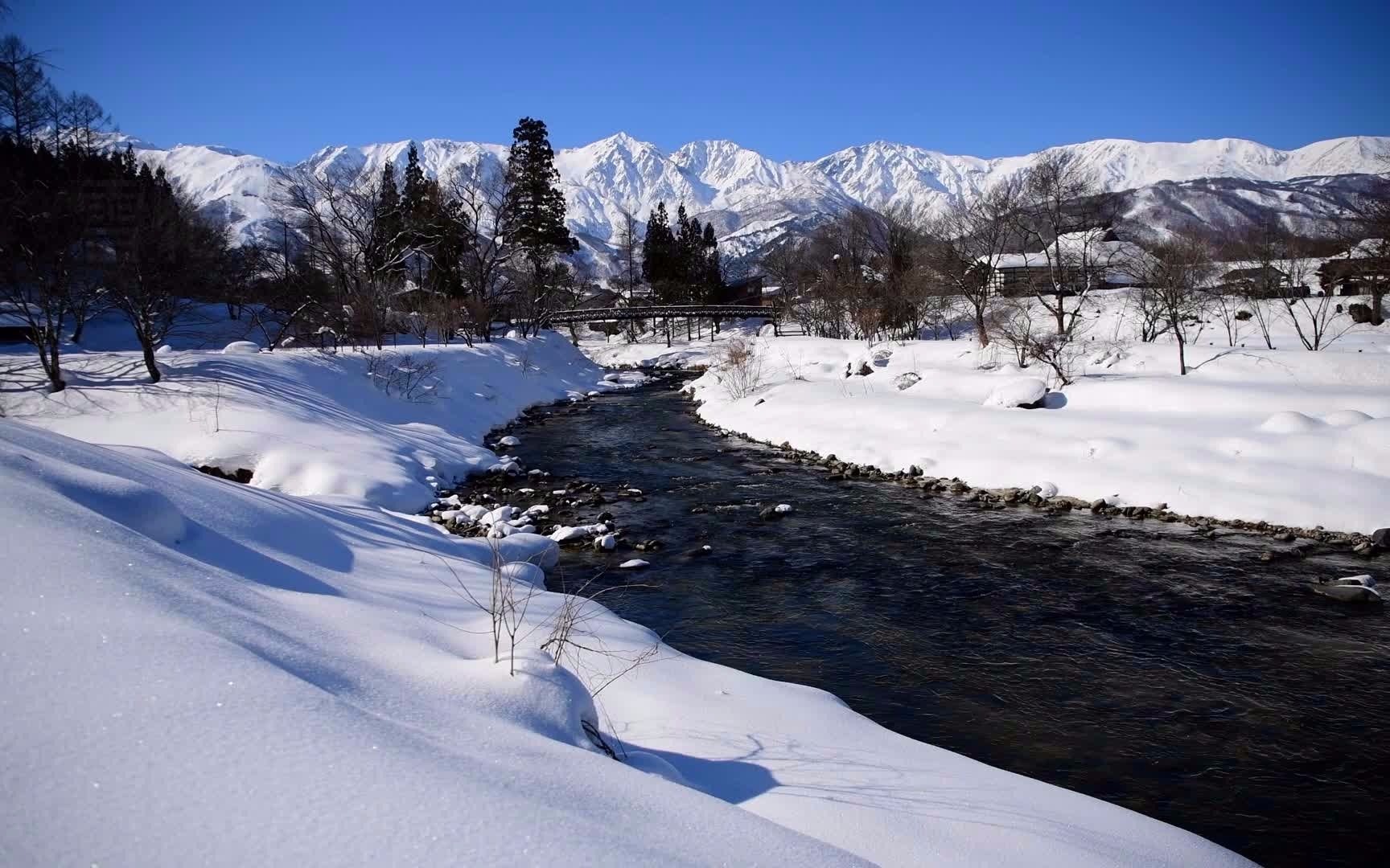 【超清日本】第一视角 银装素裹的白马三山闪耀的长野县白马村 (1080p
