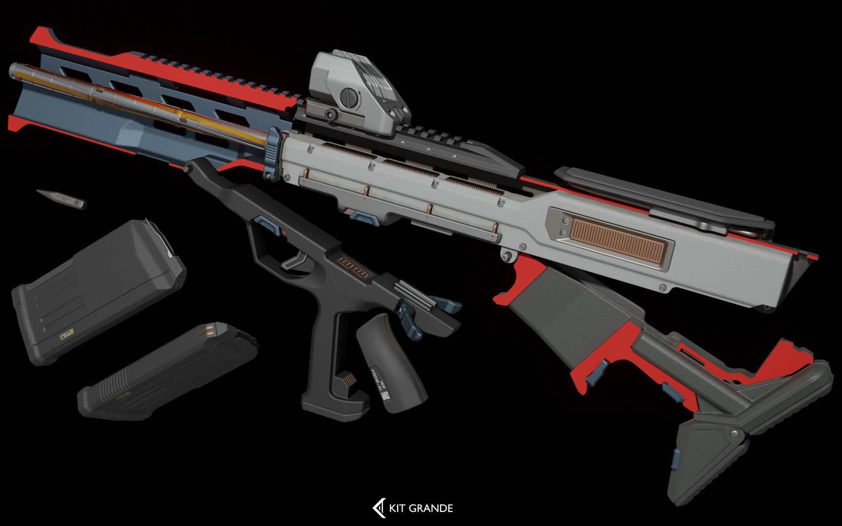 用3dmax教你制作现代化武器模型枪械建模