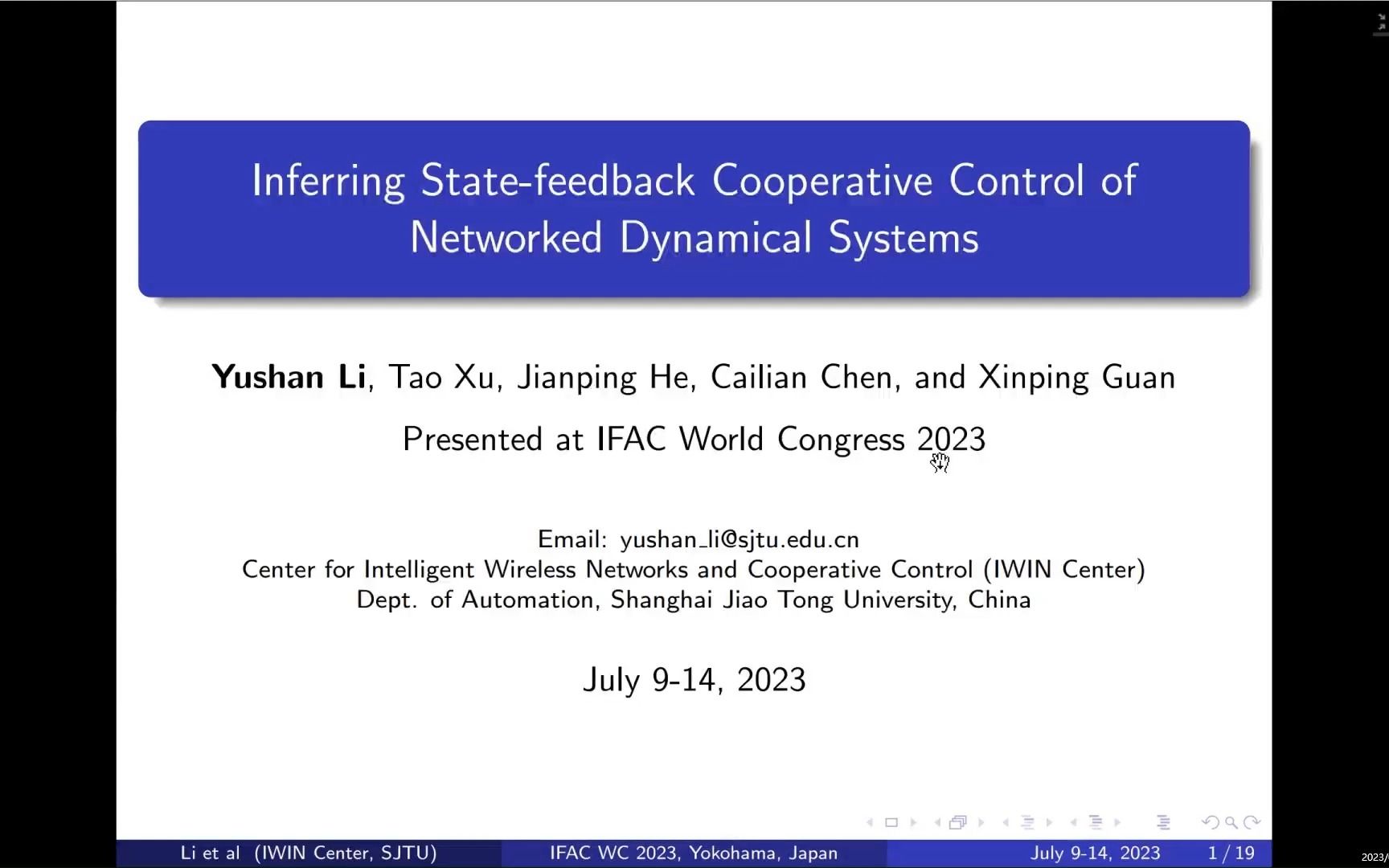 【IFAC2023】面向网络动态系统状态反馈控制的推理方法设计哔哩哔哩bilibili