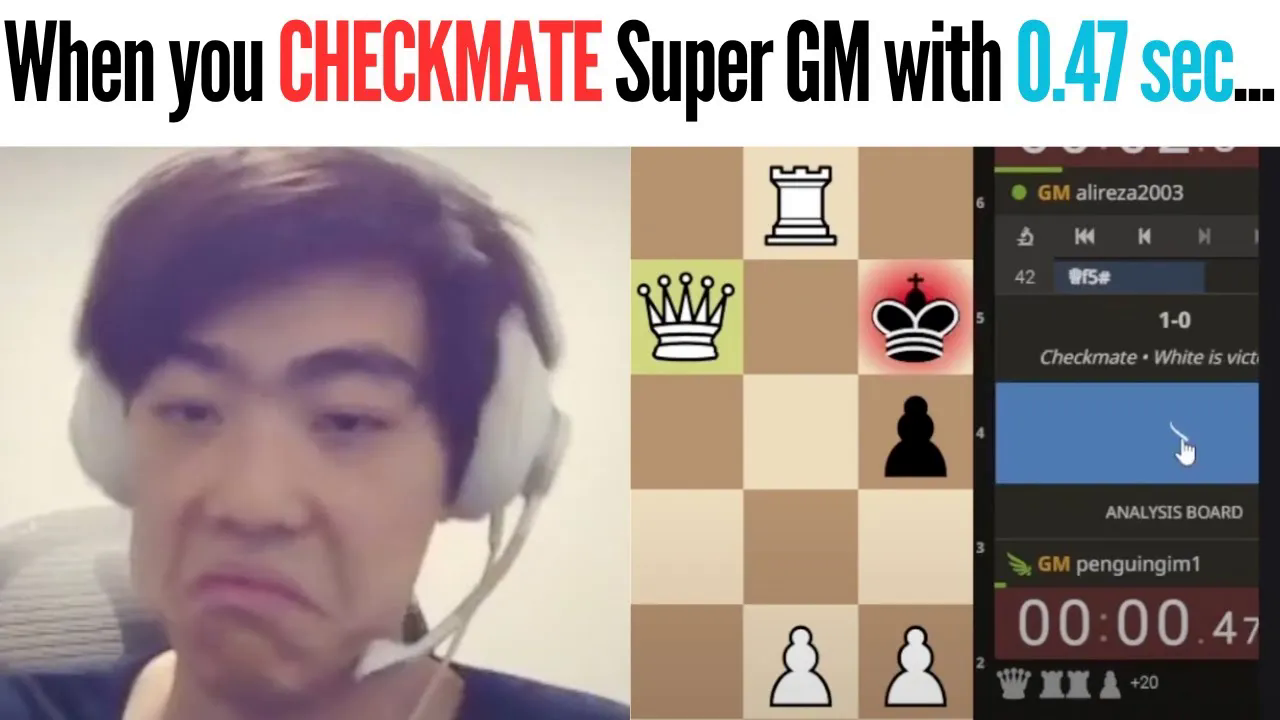 chess is fun - when you checkmate super gm with 0.47 sec.