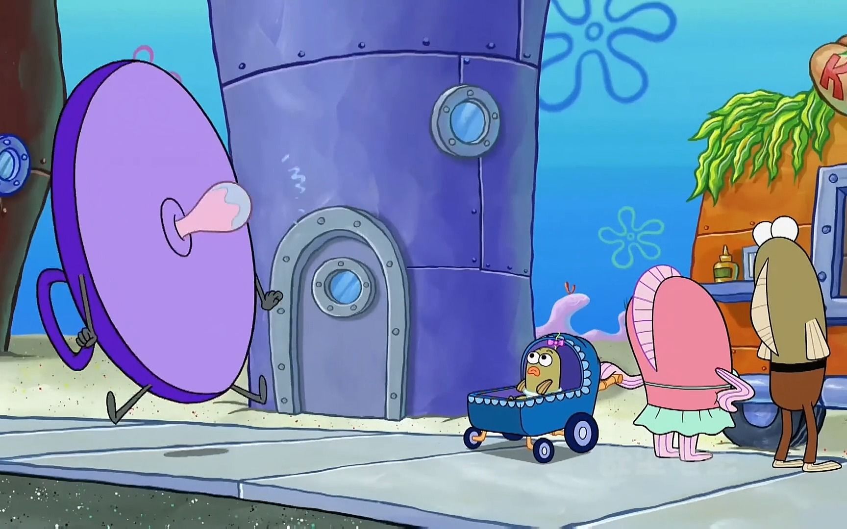 海绵宝宝为了在章鱼哥之前到达蟹堡王抄了近路,结果迷路了