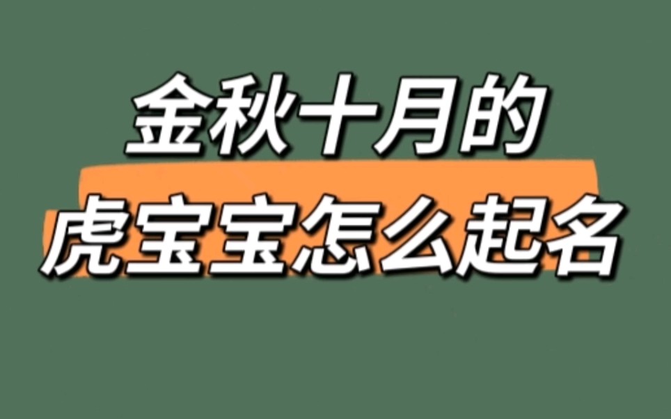 金秋十月的虎宝宝怎么起名哔哩哔哩bilibili