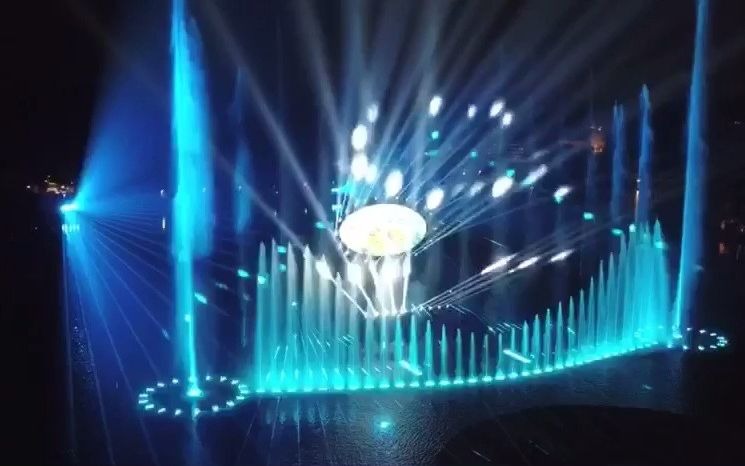 15全息水幕投影视频秀制作户外水上喷泉水雾视频片源