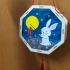 中秋节，自制手绘灯笼。小兔点灯笼。