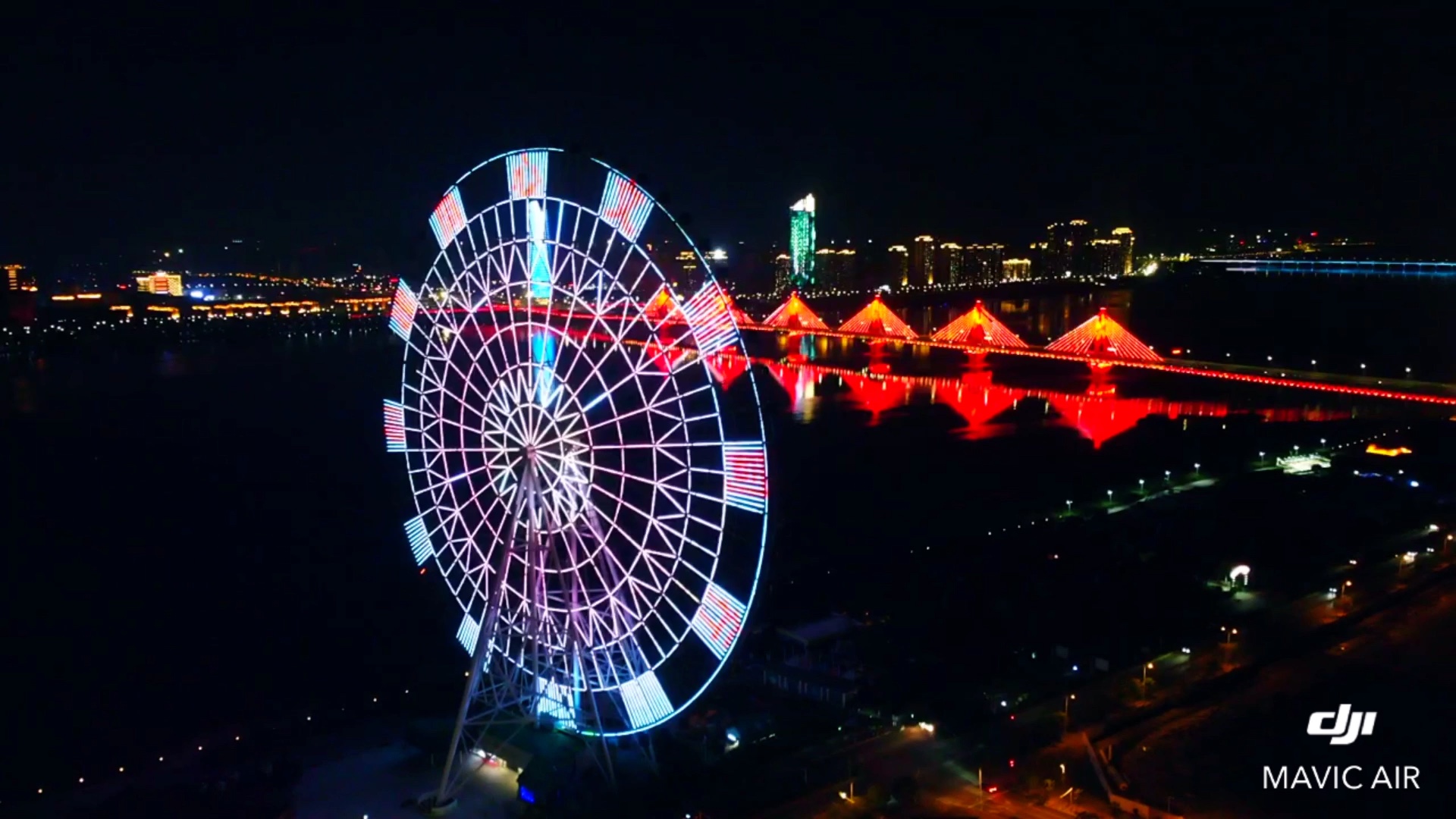 南昌之星摩天轮朝阳大桥夜景