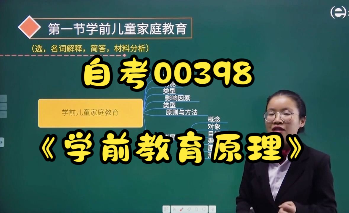 [图]自考00398《学前教育原理》精讲课程-第5章第一节学前儿童家庭教育与社区学前教育