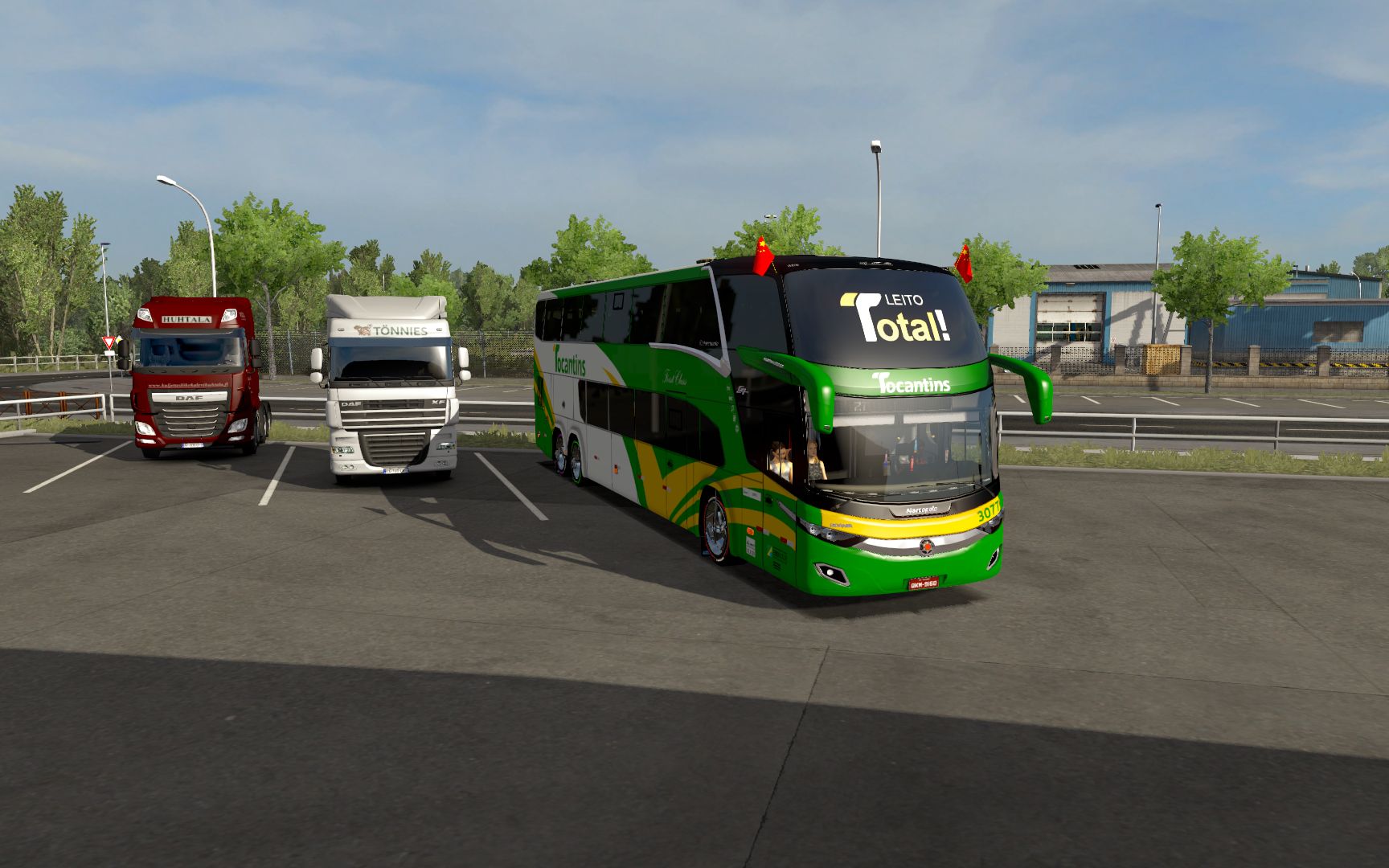 欧洲卡车模拟2驾驶斯堪尼亚马可波罗newg7豪华双层大巴法国南部风景独