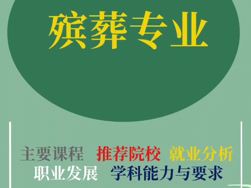 大学专业解读之殡葬专业:主要课程、推荐院校、职业发展、就业分析、学科与能力要求#高考志愿填报 #升学规划 #如何选择专业对口工作 #殡葬专业哔哩...