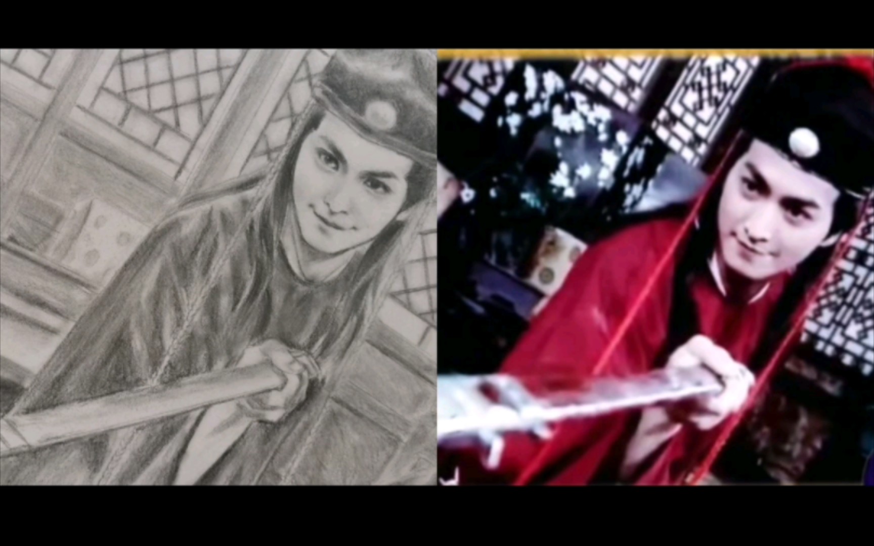 照片还原,手绘何家劲版展昭,大宋最帅公务员