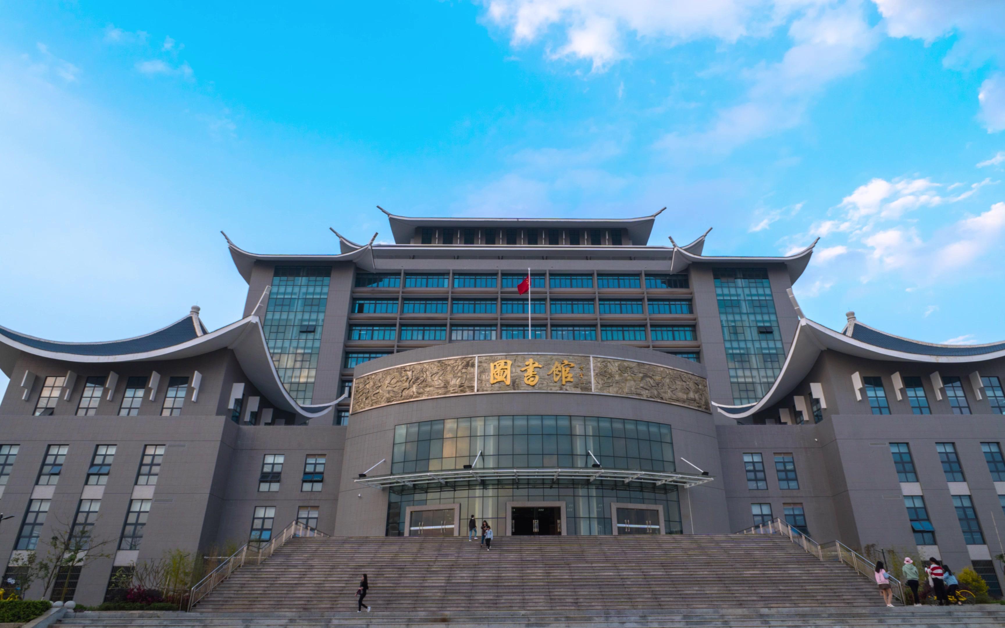 广西民族大学西校区图书馆延时4k