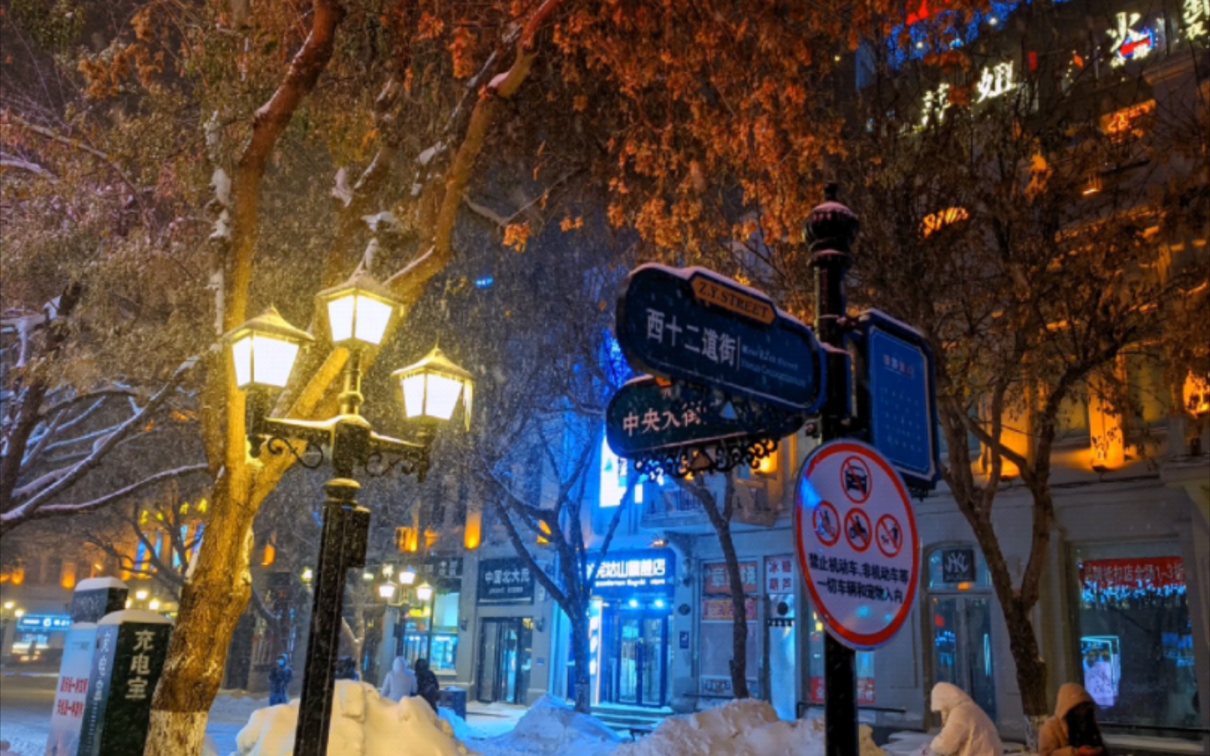 哈尔滨初雪,一个人的诗意漫步,一个人无聊时的下雪的随手拍