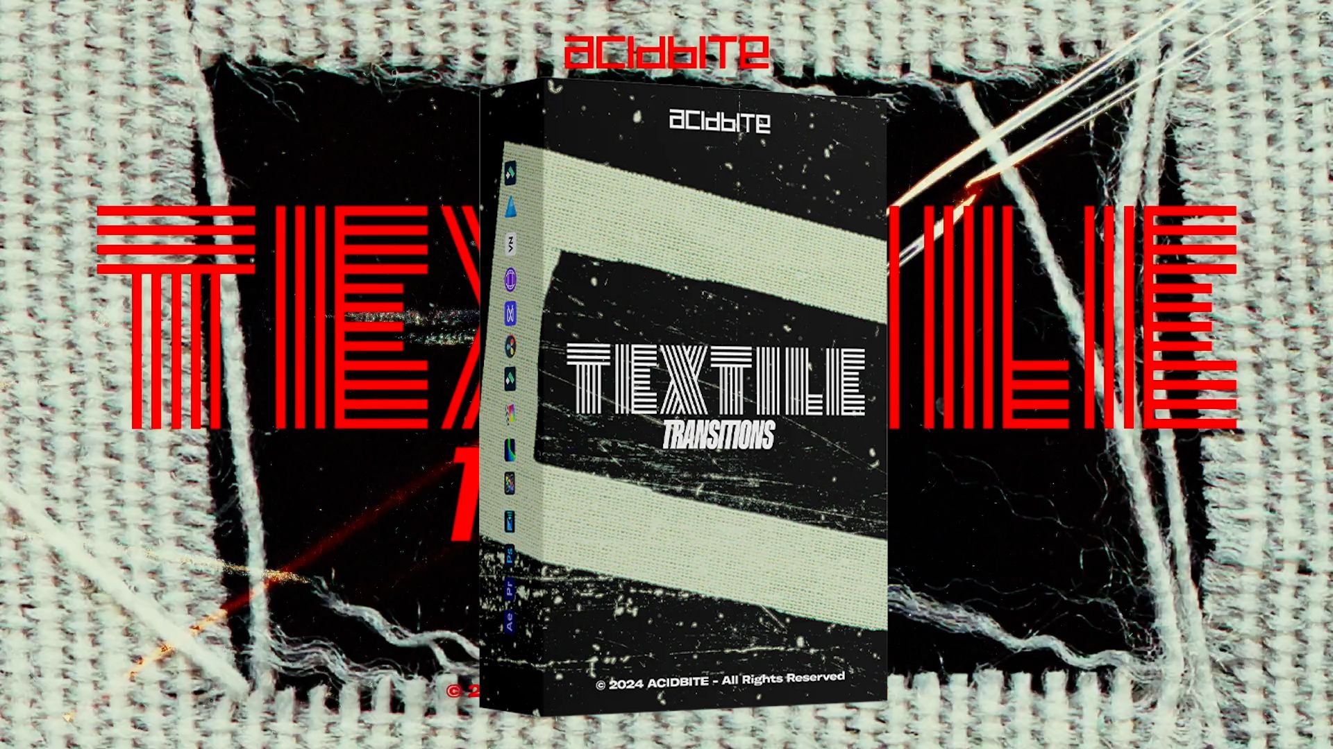 Acidbite  Textile Transitions 41个复古纺织布料磨损做旧划痕纸张边框MOV动画视频转场过渡插件模板叠加素材套装+音效哔哩哔哩bilibili