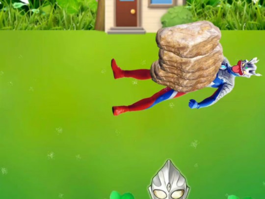 奥特曼被压在了大石头底下