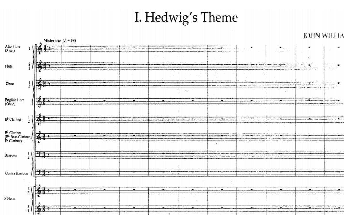 [图]【Hedwig's Theme】John Williams（海德薇格主题曲/电影《哈利波特》主题曲）