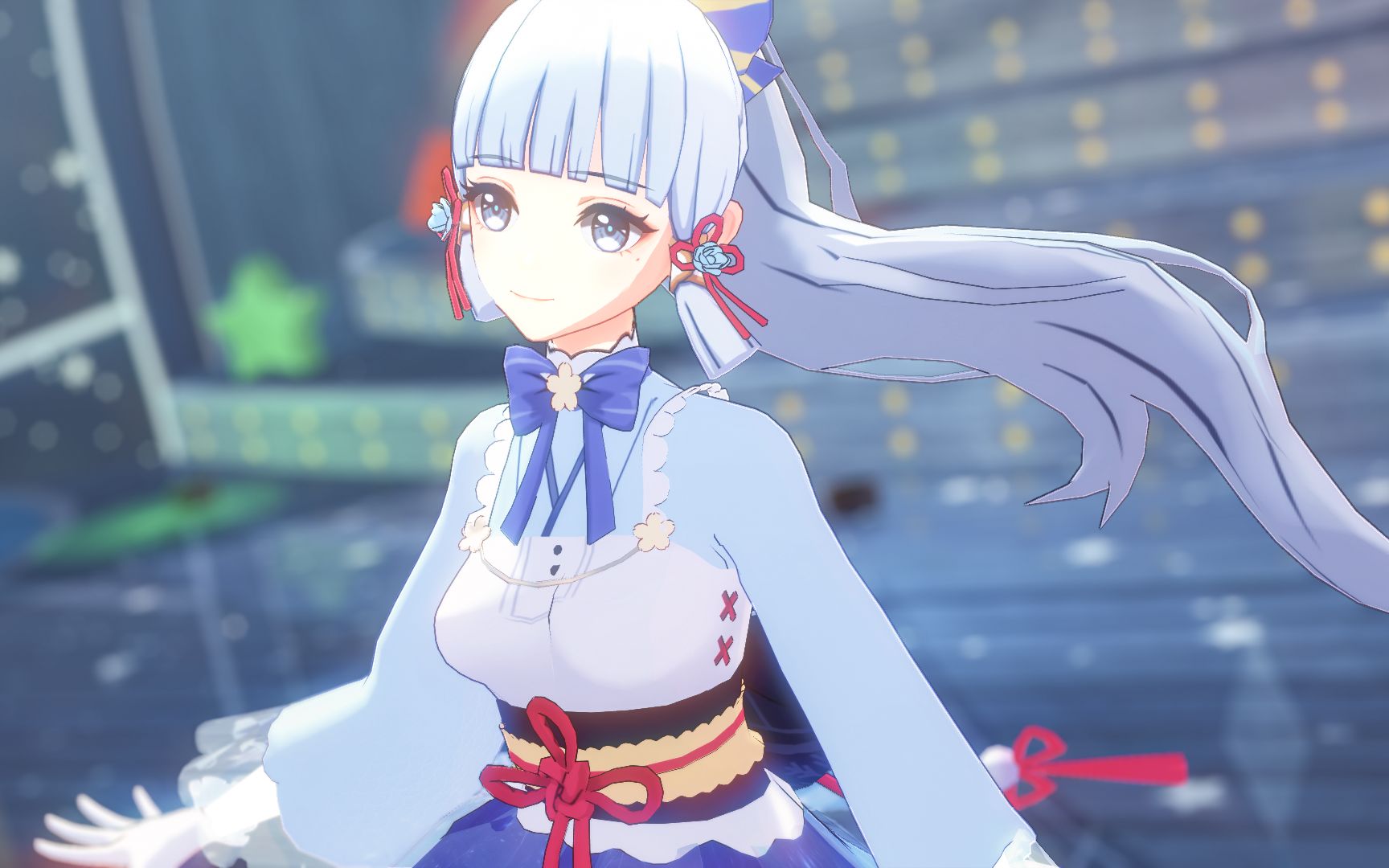 【原神mmd/改模配布】出道吧绫华78和风偶像打歌服78_哔哩哔哩