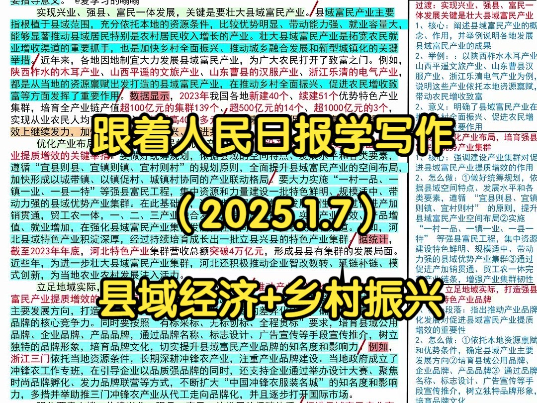 𐟍祛 地制宜推动兴业强县富民一体发展,跟着人民日报学写作𐟑𐟑|人民日报每日精读|申论80+积累|写作素材|申论范文|国考|省考|事业编|公考|时政热点...