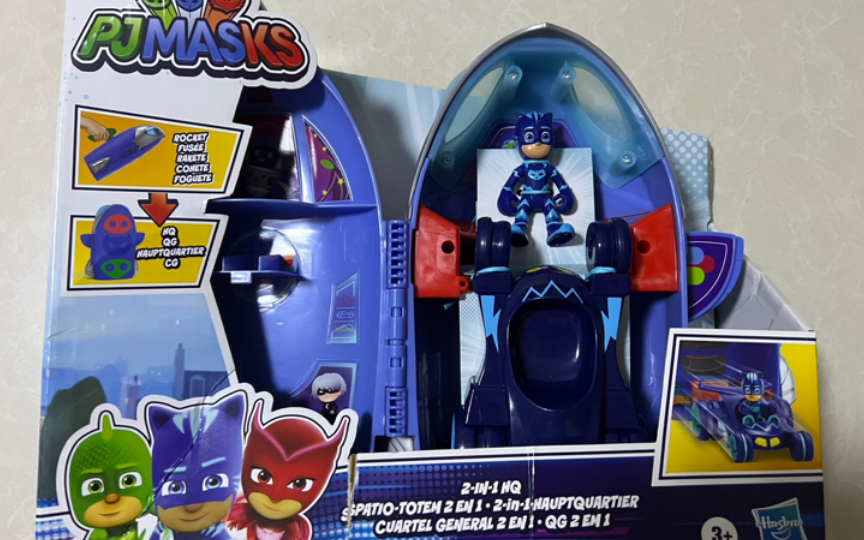 孩之宝睡衣小英雄2合1救援小总部蒙面睡衣侠猫小子儿童玩具男孩生日