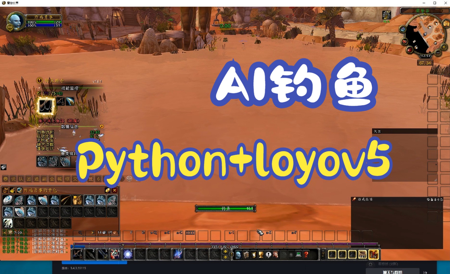 魔兽世界AI钓鱼,Python+yolov5实现,稳定成功率接近100%哔哩哔哩bilibili魔兽世界怀旧服