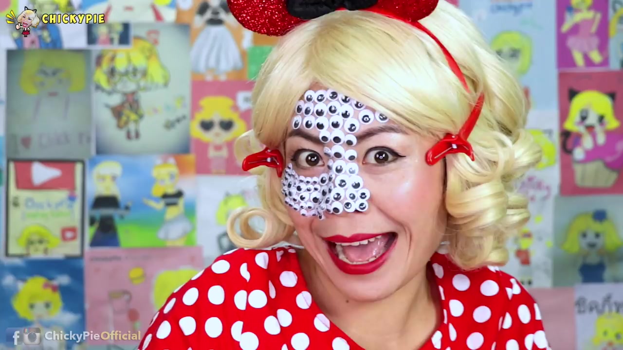 密集恐惧症勿入泰国搞笑博主把脸上贴满娃娃眼睛油管