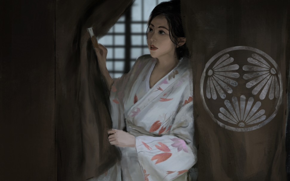 【厚涂】【绘画过程】【ps板绘】和服服饰 色调练习【和服】