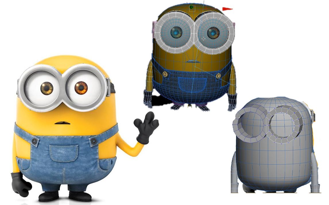 3dmax卡通人物建模——影视级动画小黄人模型贴图 材质 渲染全流程