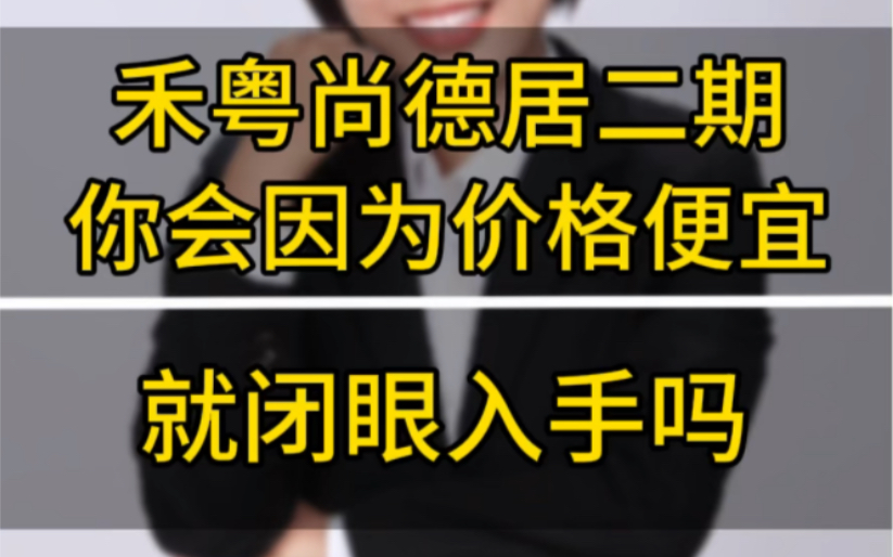 因为价格便宜你会闭眼买禾粤尚德居二期吗哔哩哔哩bilibili