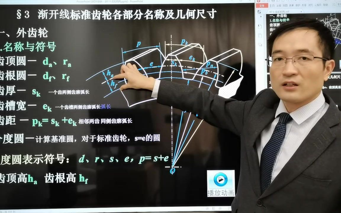 07.3 渐开线标准齿轮各部分的名称及几何尺寸哔哩哔哩bilibili