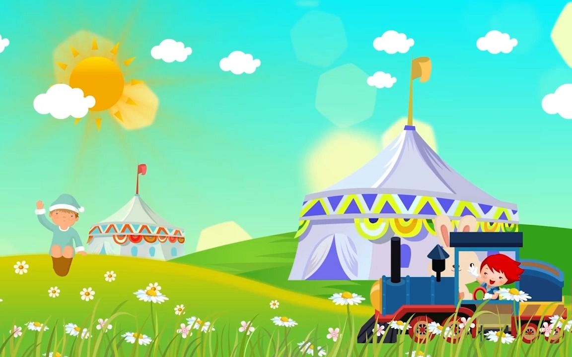 筷乐无边 配乐视频伴奏儿童卡通草原舞蹈晚会led屏幕背景视频