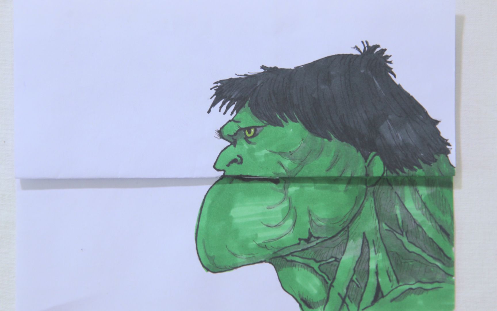 脑洞漫画搞笑的绿巨人,简单打开魔性又好玩,只需1张纸手工diy