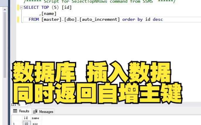 数据库SQL Server 插入数据 INSERT INTO,同时返回自增主键值哔哩哔哩bilibili