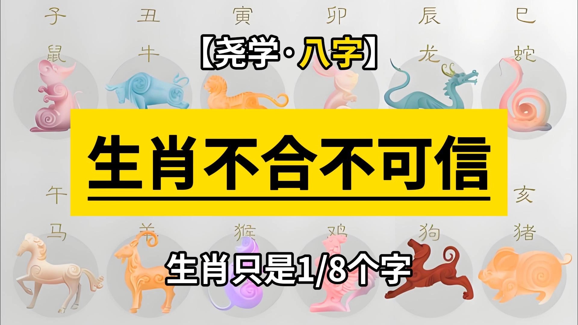 【八字】不要被属相不合影响了你的缘分,属相是年柱地支,只是八字的八分之一哔哩哔哩bilibili