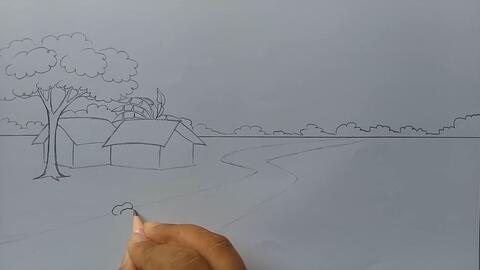 pencil sketch of scenery