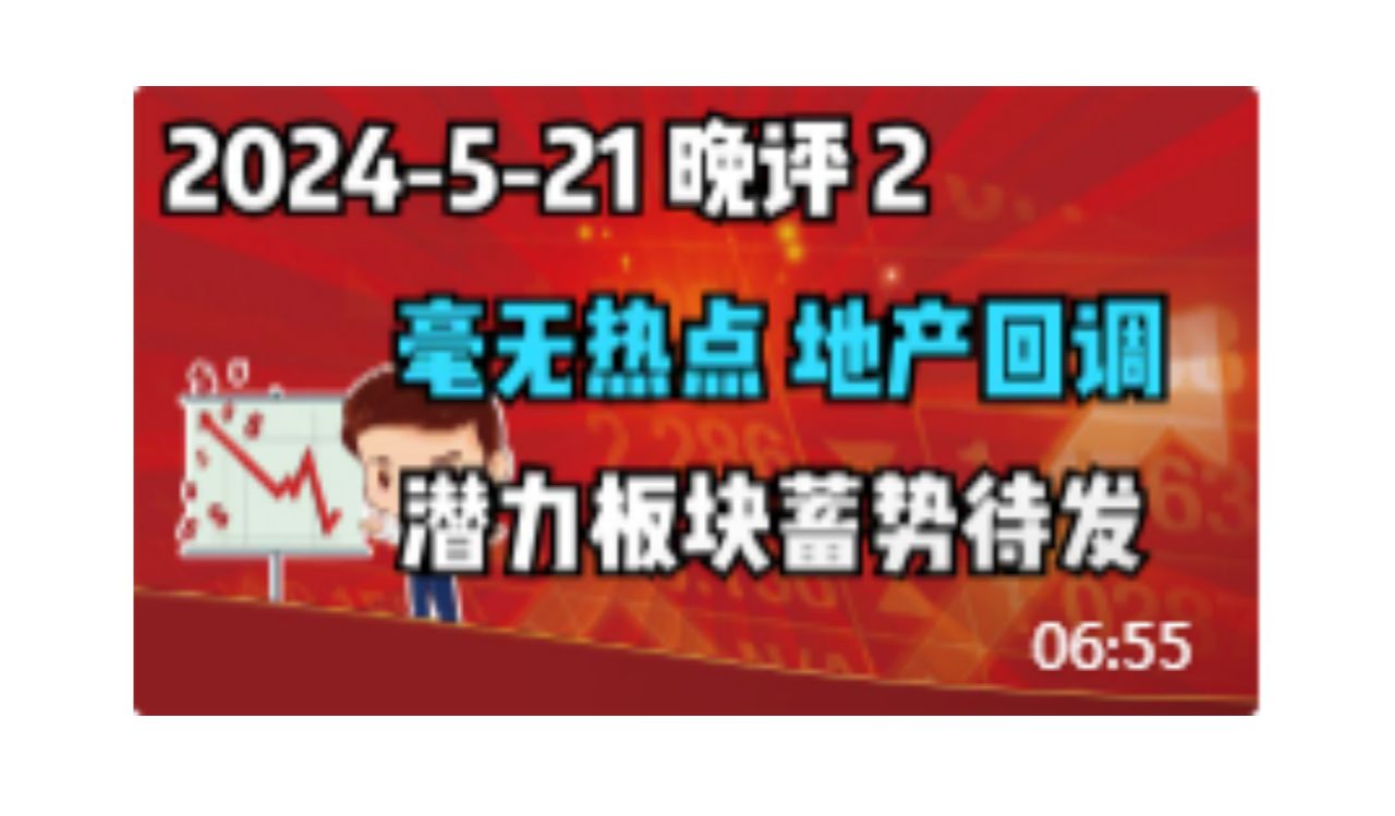 【240521 晚评 独家解读】毫无热点,地产回调,潜力板块蓄势待发哔哩哔哩bilibili