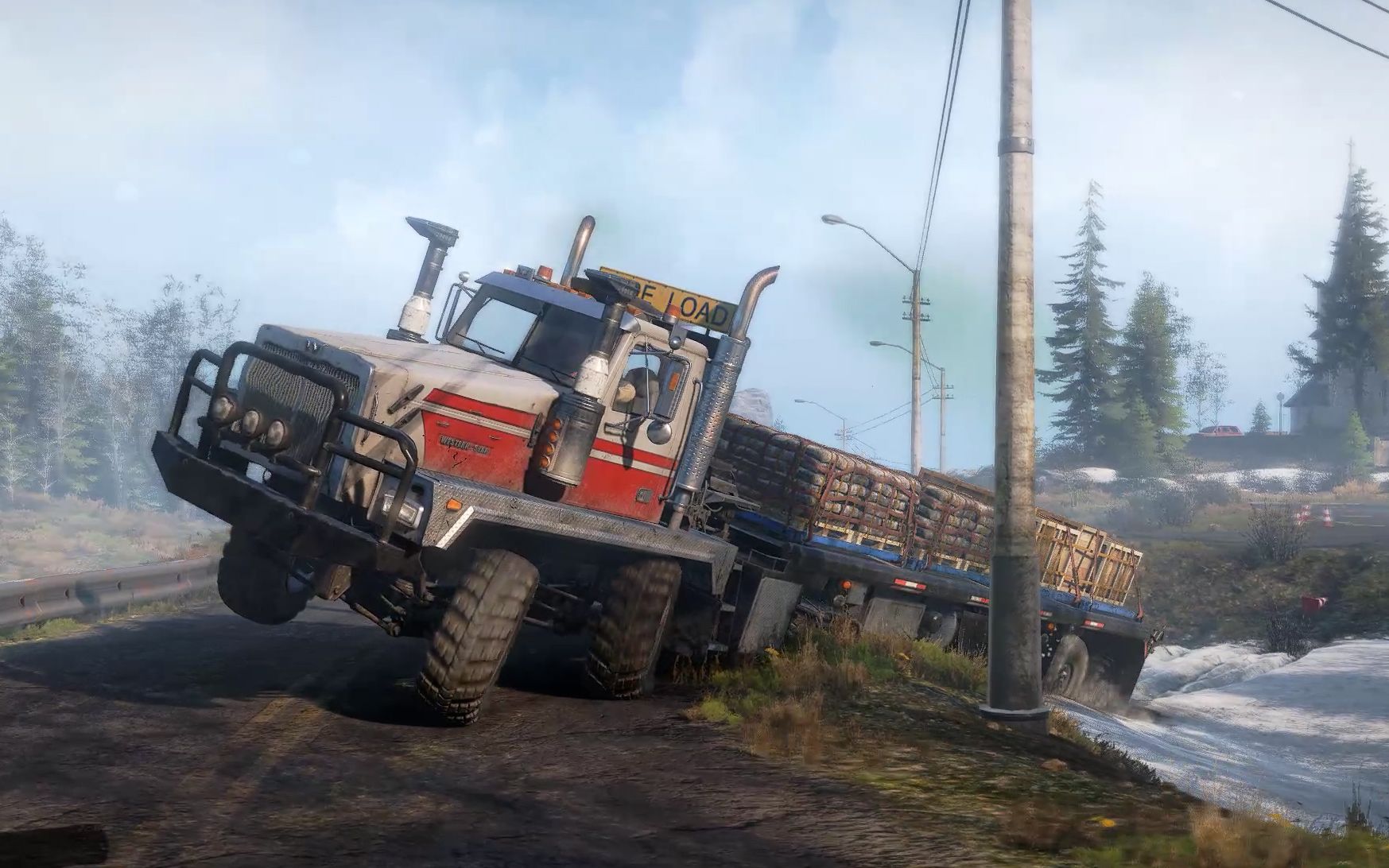 【雪地奔驰】修理拖车商店 西部之星6900运输水泥 油箱悬挂日常报废