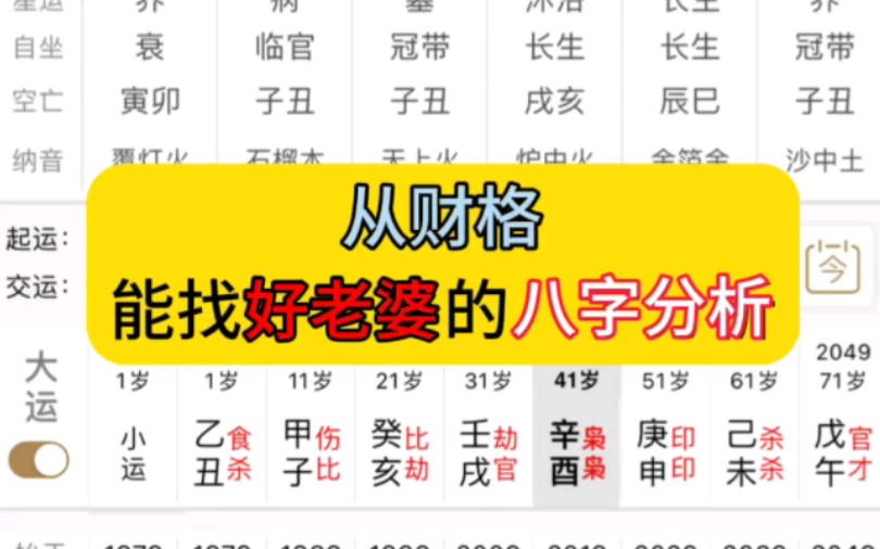 能找个好老婆的从财八字分析
