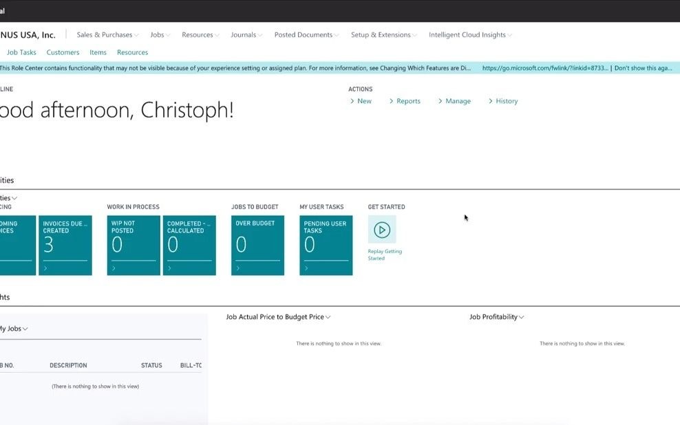 [图]Dynamics 365 Business Central - Demo for Construction Industry (Job Costing)