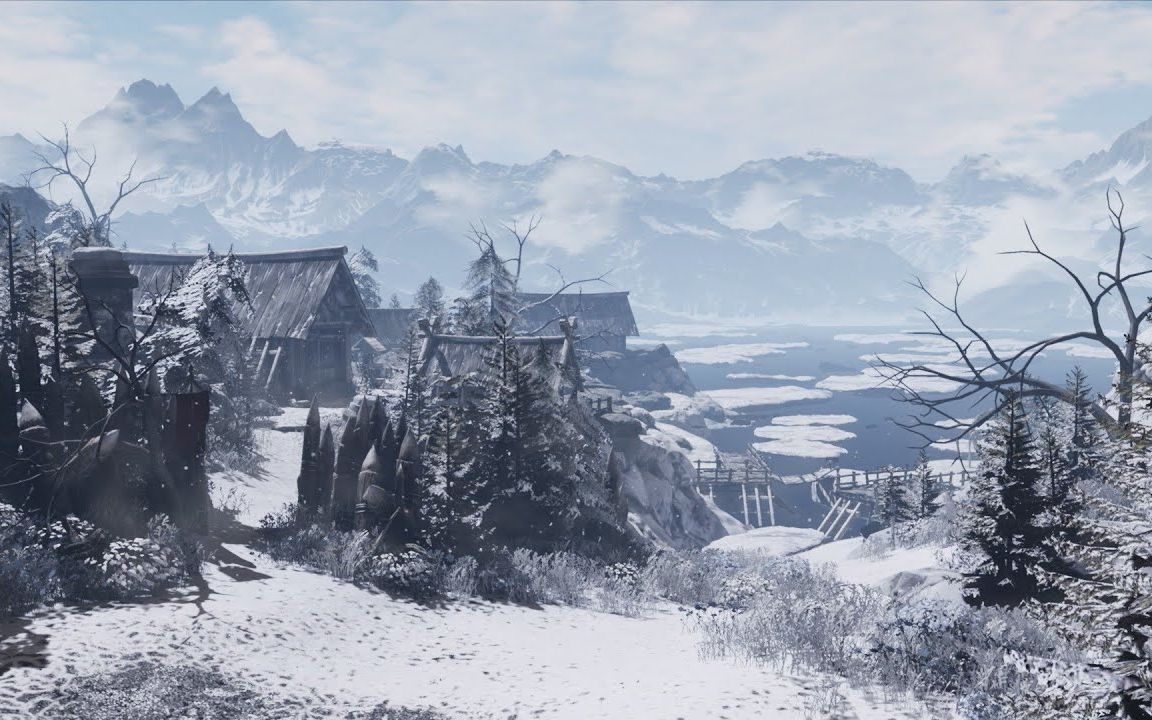 【虚幻4】雪山维京村庄场景-快速关卡设计(使用免费素材)