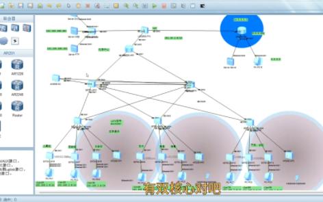 基于华为eNSP的企业网/校园网搭建作品演示(VRRP,防火墙,无线)哔哩哔哩bilibili