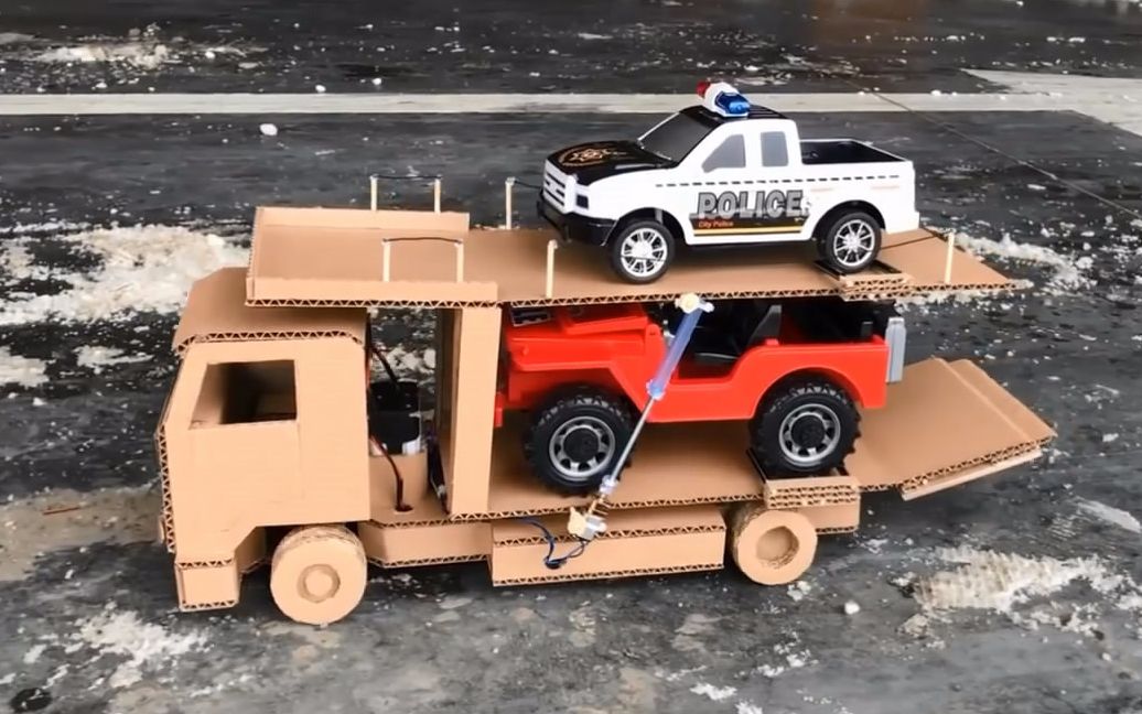 「diy纸板系列」小型玩具托运车的制作方法,又简单又好玩!