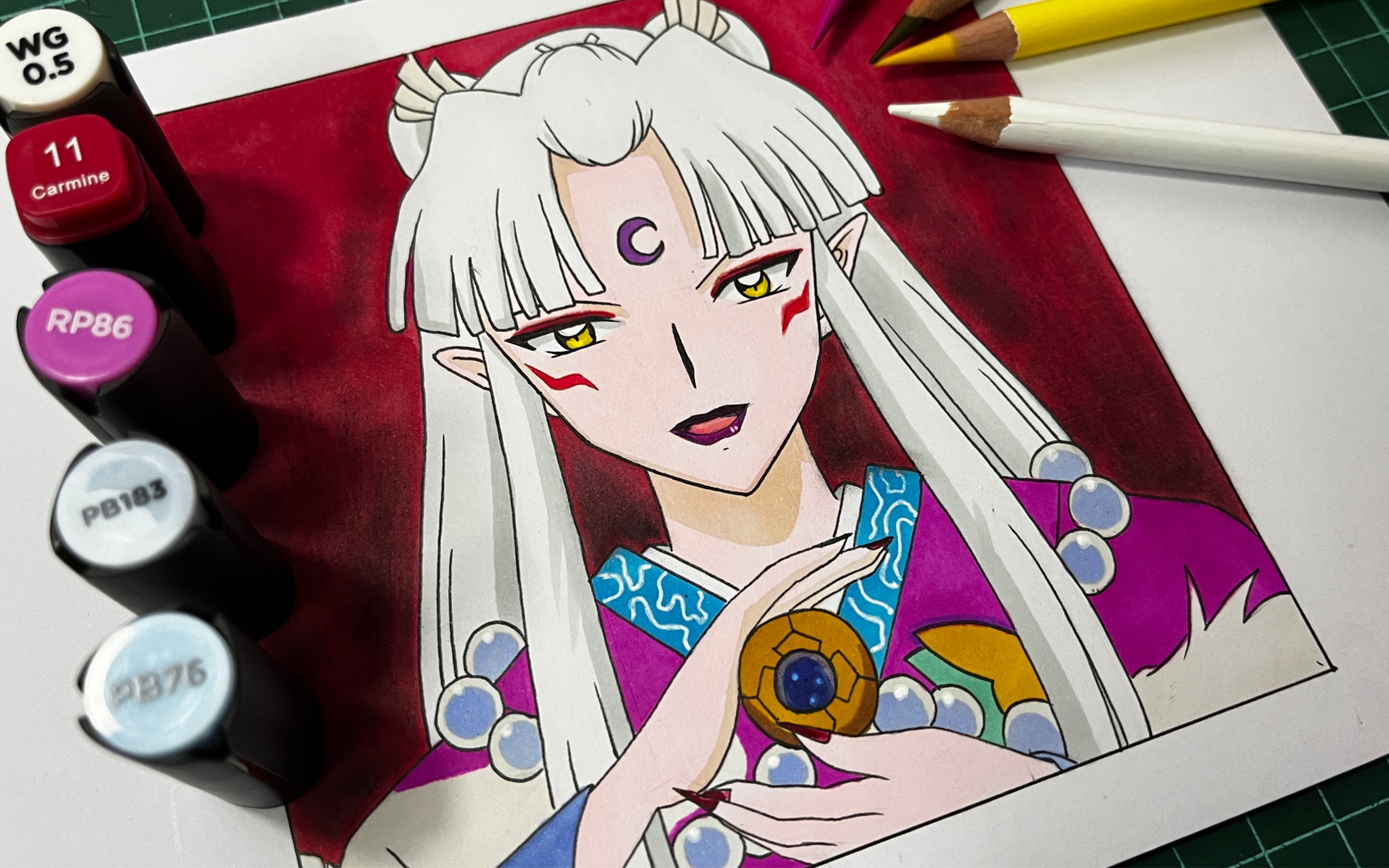 第38幅-马克笔手绘犬夜叉-凌月仙姬