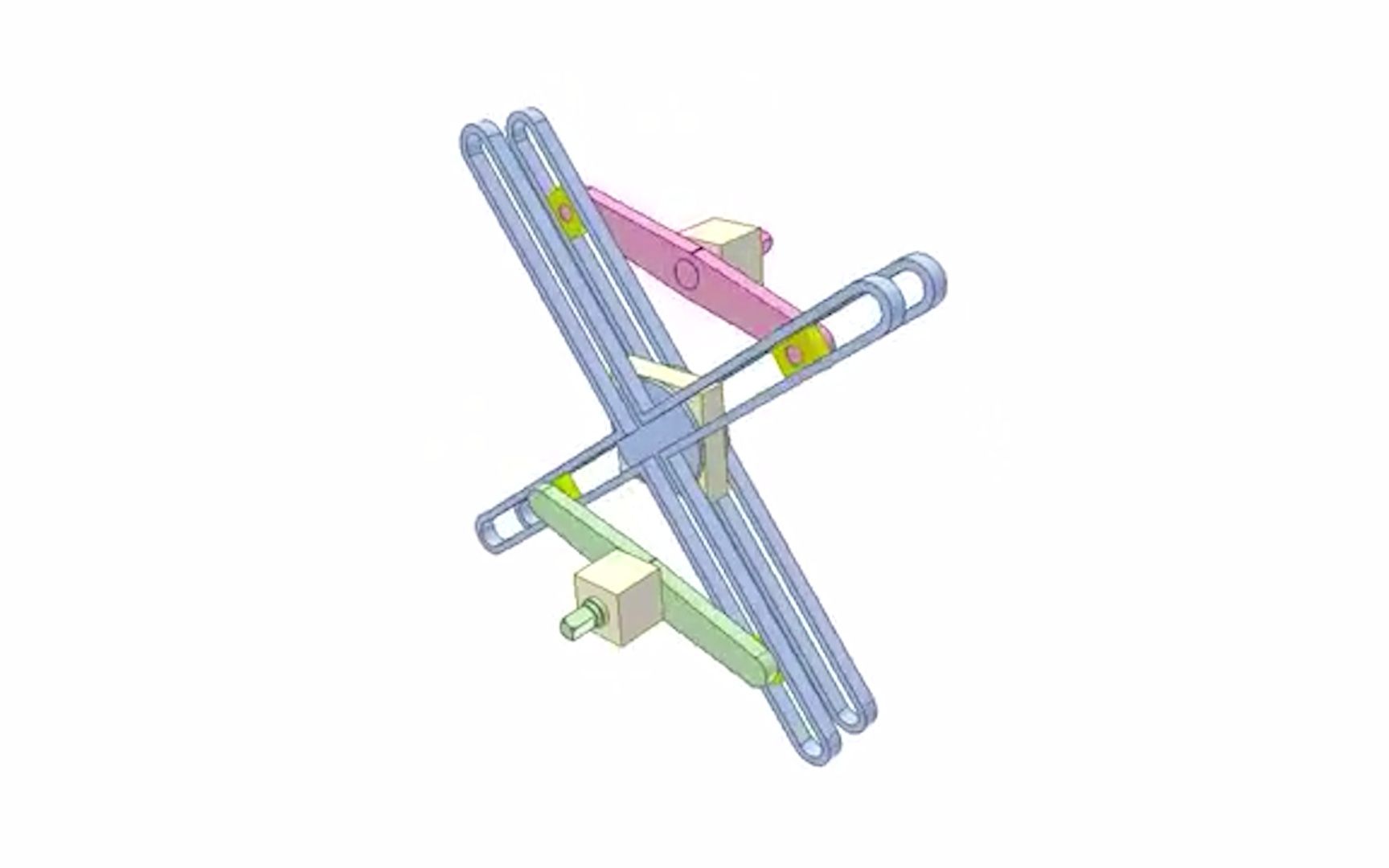 三维运动仿真:一种十字交叉旋转的机构_哔哩哔哩_bilibili
