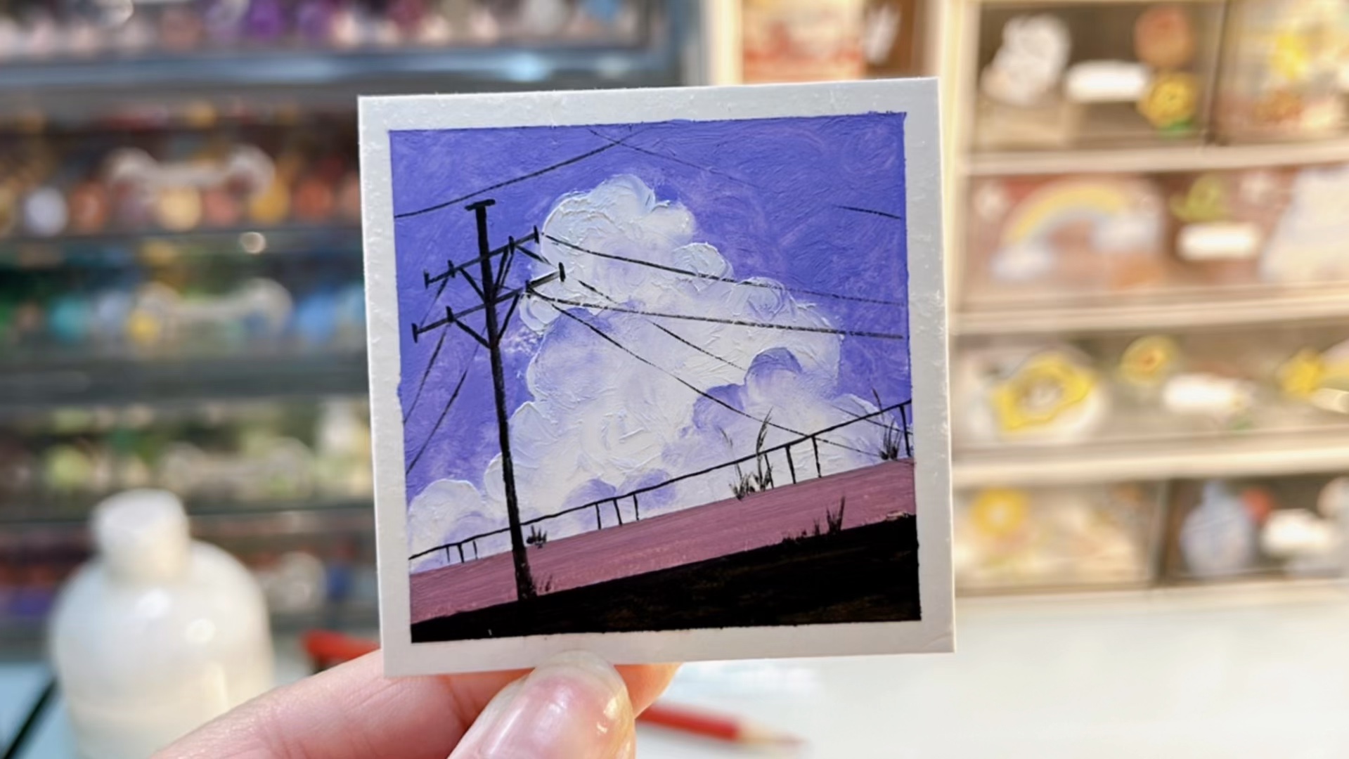 777集|油画棒紫色天空下的天桥