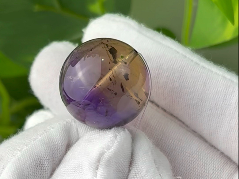 玻利维亚紫黄晶 天然浓郁 22.5mm 235 有细节