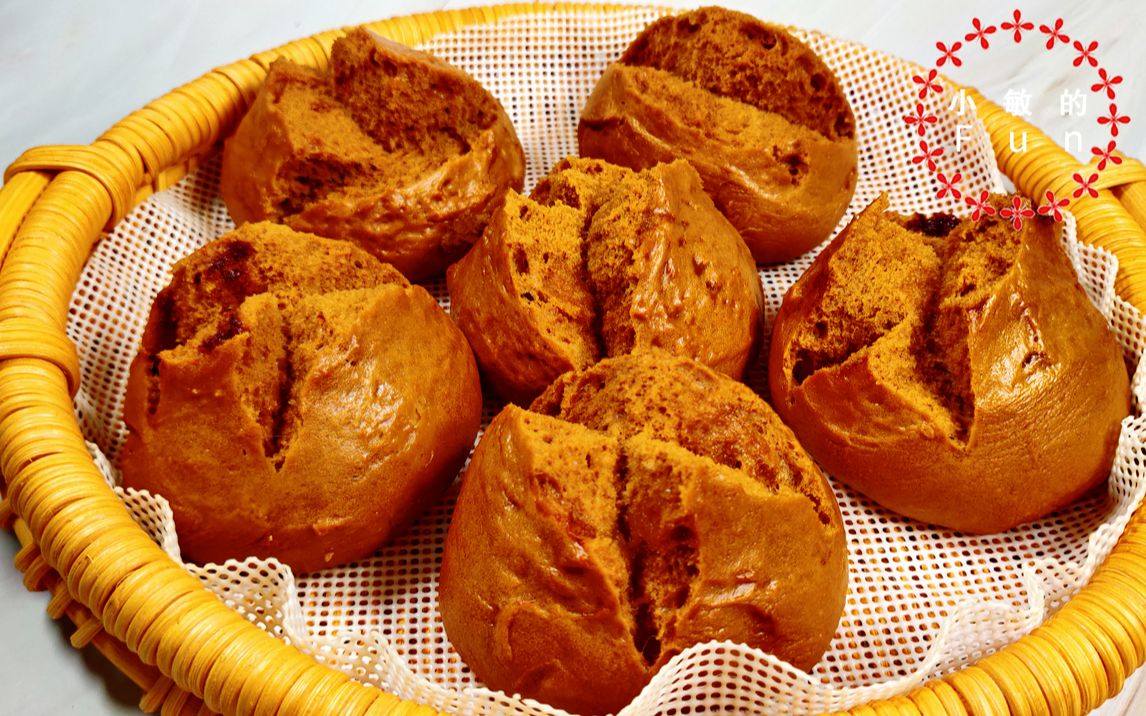 红糖开花馒头,各个都开花,甜又软的早餐点心【小敏的fun】_哔哩哔哩